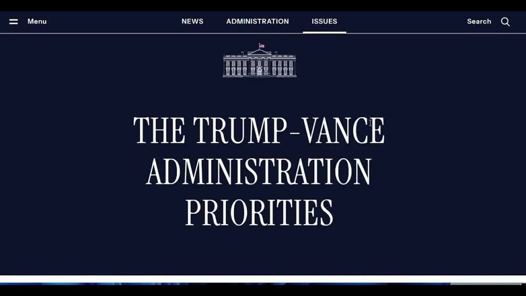 New White House Website Design Unveiled – January 20, 2025, Featuring President Donald Trump