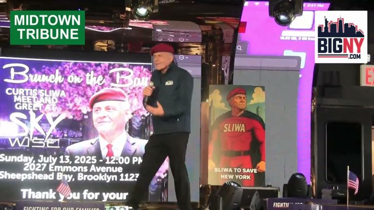 Curtis Sliwa, a candidate for NYC Mayor in 2025, at the Skywise Lounge