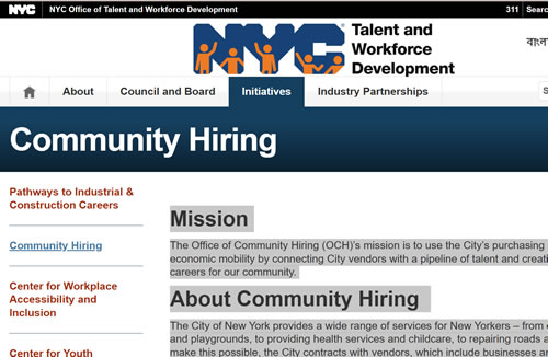 New York Law NYC community Hiring Office
