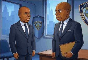 New York news Mayor Adams Briefs Media With NYPD Commissioner Tisch and Visits Detective Shot in 109th Precinct