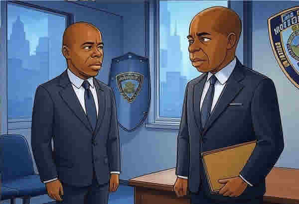 New York news Mayor Adams Briefs Media With NYPD Commissioner Tisch and Visits Detective Shot in 109th Precinct