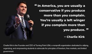Charlie Kirk empowering students to advocate for principles of freedom, free markets, and limited government