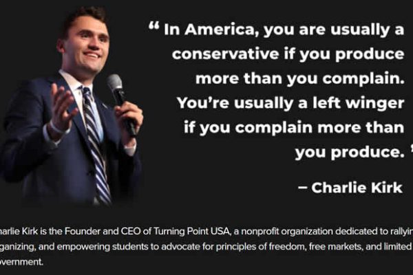 Charlie Kirk empowering students to advocate for principles of freedom, free markets, and limited government