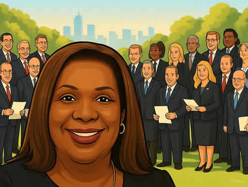 New York Attorney General Letitia James, speaking for a coalition of 19 state attorneys general