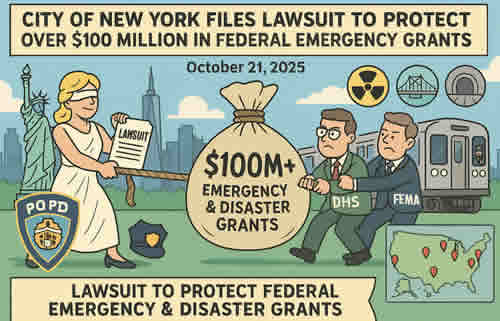 City of New York Files Lawsuit to Protect Over 100 Million in Federal Emergency and Disaster Grants