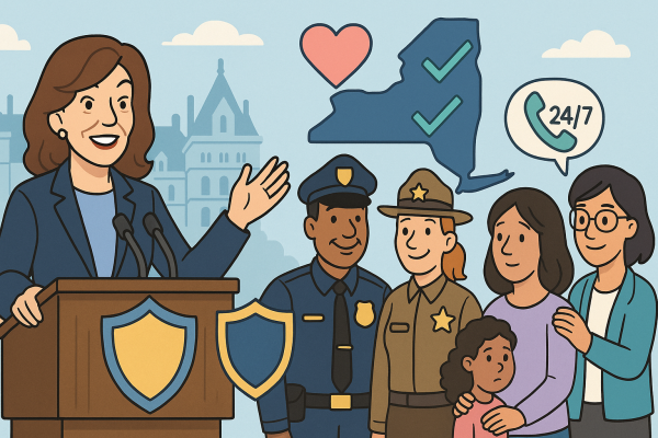 New York. Governor Kathy Hochul Highlights Statewide Progress in Strengthening Law Enforcement Response to Domestic Violence and Better Protecting Survivors and Families New York. Governor Kathy Hochul Highlights Statewide Progress in Strengthening Law Enforcement Response to Domestic Violence and Better Protecting Survivors and Families