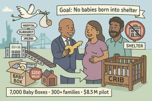 New York. Mayor Adams Unveils CRIB Housing Pilot