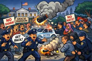 usa New York NEWS Trump March 8 2026 Anti-Islam protesters