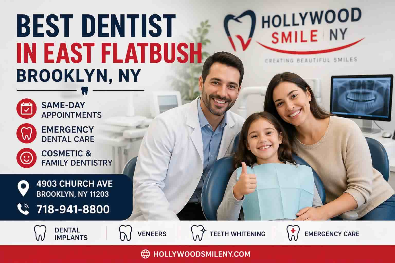 Dentist in East Flatbush Brooklyn NY at Hollywood Smile NY dental office