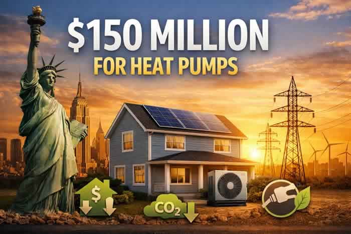 New York $150 million heat pump program for homeowners and small residential buildings