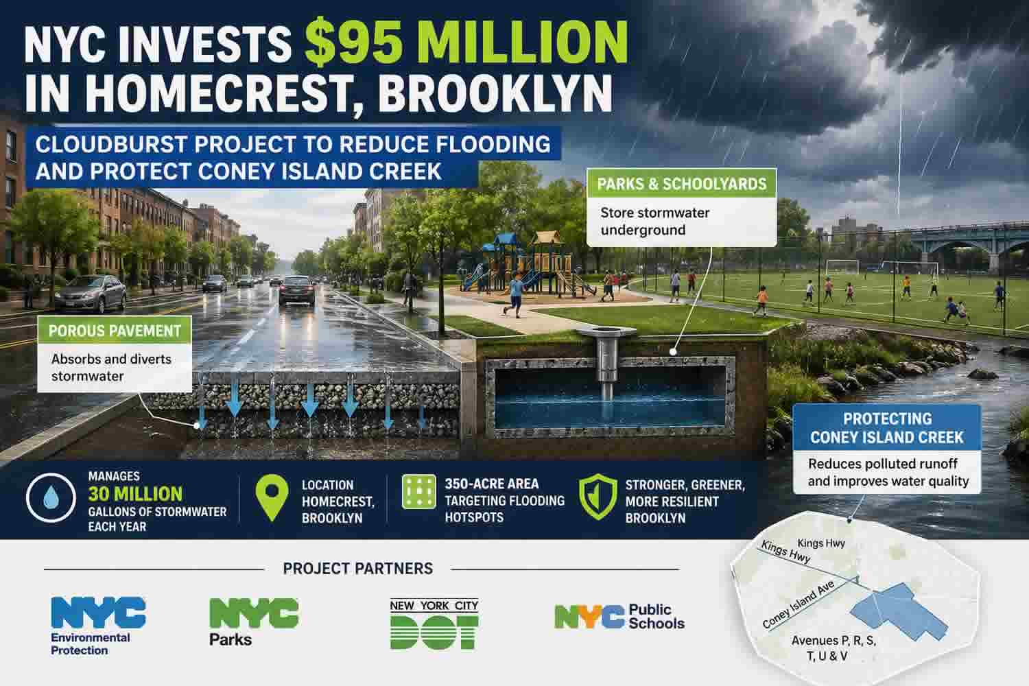 NYC Announces $95 Million Flood-Protection Project for Homecrest, Brooklyn - news image