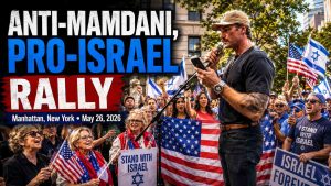 MAY 26, 2026 Rally Anti-Mamdani pro-Israel demonstrators rally in Manhattan with American and Israeli flags on May 26, 2026.