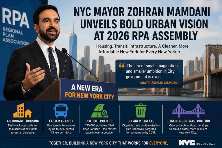 NYC Mayor Zohran Mamdani Unveils Bold Urban Vision at 2026 RPA Assembly - person in news image