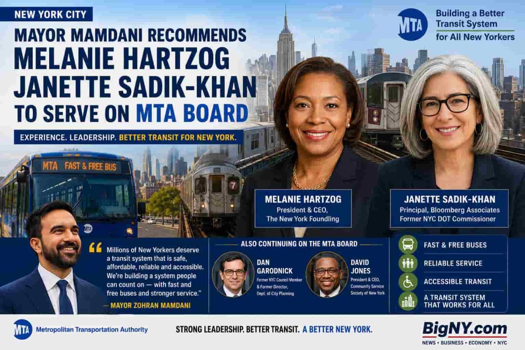 Mayor Mamdani Recommends Melanie Hartzog and Janette Sadik-Khan to Serve on MTA Board - person in news image
