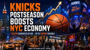 Mayor Mamdani Says Knicks’ 2026 Postseason Run Has Generated $202 Million for New York City Economy - person in news image