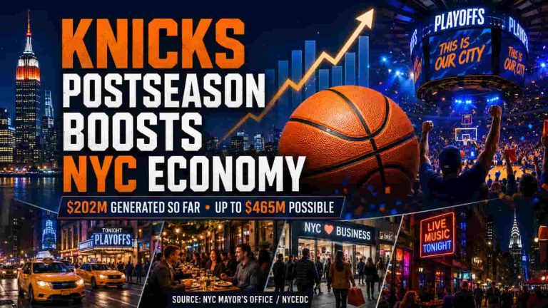 Mayor Mamdani Says Knicks’ 2026 Postseason Run Has Generated $202 Million for New York City Economy - person in news image